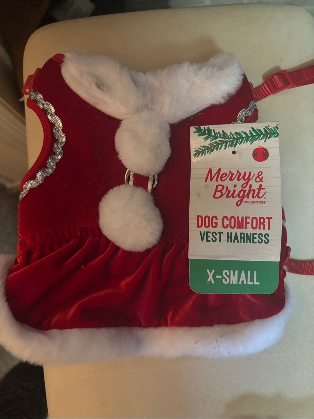 🩻 Christmas Red Dog Comfort Vest Harness - X-Small